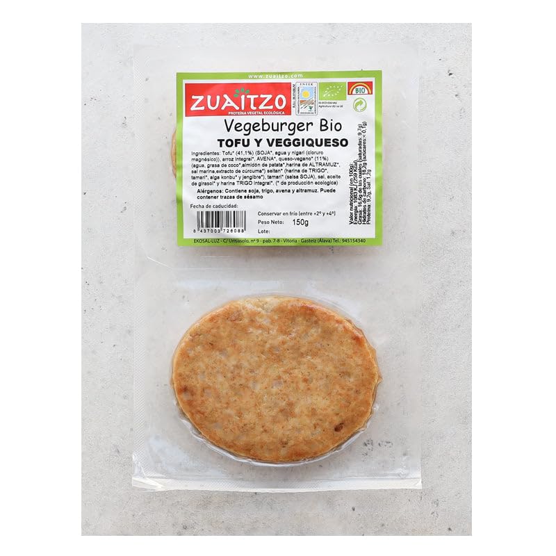 Hamburguesa de tofu y queso vegano ecológico 2x75g Zuaitzo (encargo)
