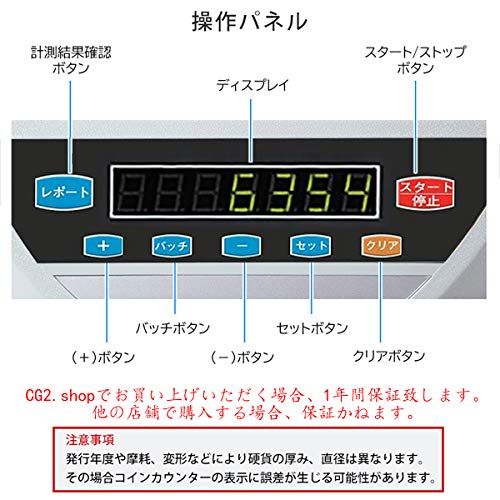 CG2 硬貨機 コインソーター 硬貨カウンター 硬貨計数機 コインカウンターPSE認証 最新モデル 操作パネル日本語表記 茶 日本語説明書付 COIN COUNTER マネーカウンター 自動計算コインカウンター 高速 日本語説明書(黒・日本語パネル) の商品画像 3