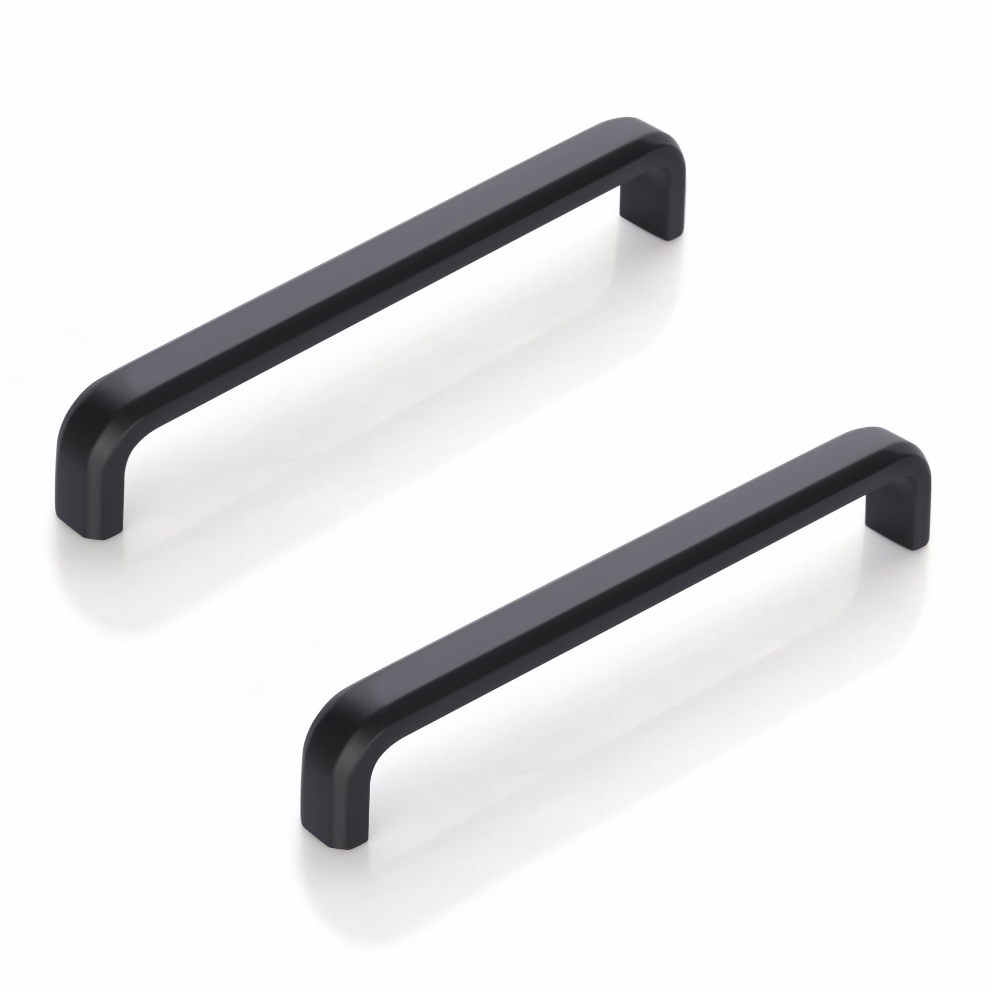 LAPO 6 tiradores de acero inoxidable para armario, armario de cocina, 15,2 cm, color negro