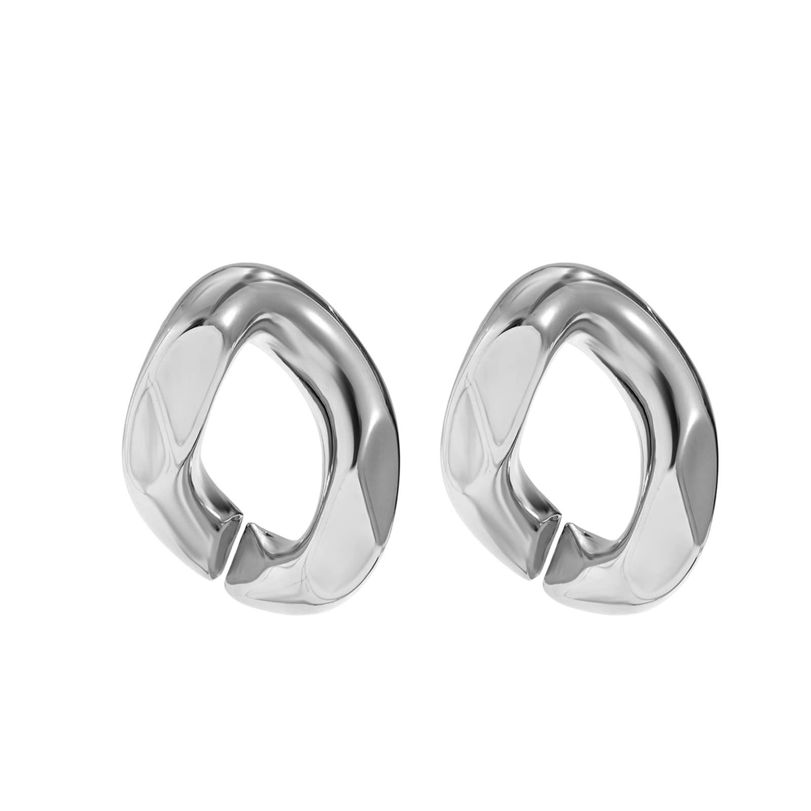 HJMMHX Damen-Ohrringe, Ohrringe für Frauen, Vintage-Punk, Metall, geometrische Kreis-Schleifen-Ohrringe, weibliche Schmuck-Ohrringe
