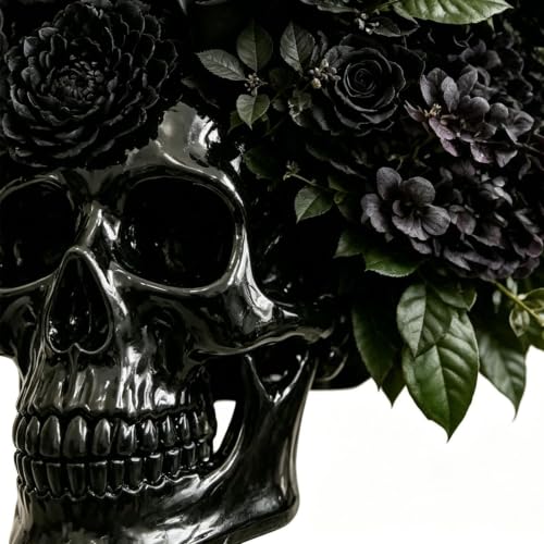 Pot de fleurs tête de mort support mural décoration extérieur - 7