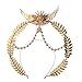 Gothic Crown Halo Crown Sunburst Zip Tie Headband Feather Crown Gold Halo Headband (Gold with Sunburst)