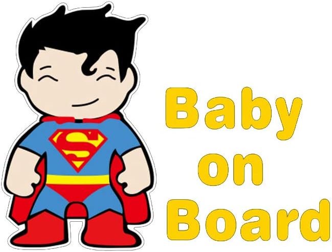 Aliauto Superheroes Baby On Board Reflective Car Decoration Car Stickers/Decals for VW Skoda Honda Hyundai Kia BMW E46 (ChaoRen) 2 PCS