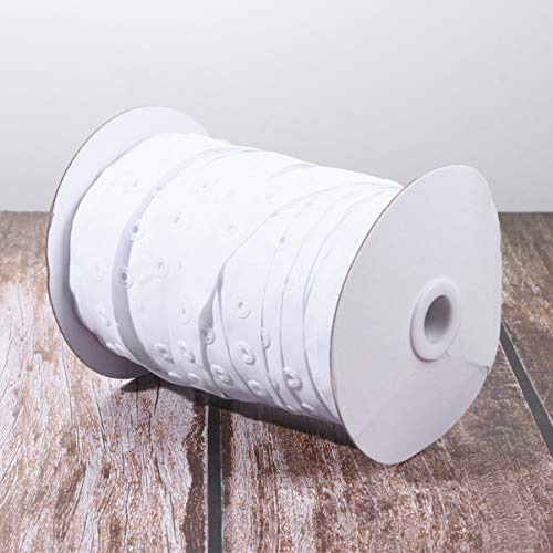 Healifty White Ribbon White Gaffer Tape 2 Rolls Sewing Snap Fastener Tape Curtain Press Button Polyester Ribbon Fasteners For Sewing White 18X18X36Cm White Curtain White Duct Tape #TOP7