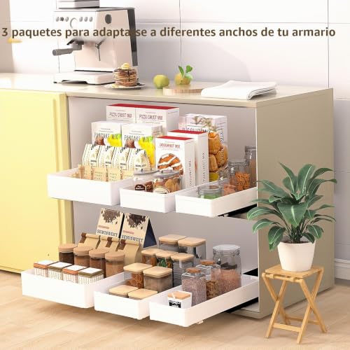 Miniatura 5 de Stnopw Organizador De Gabinete De Cocina Extraíble, Material Abs Que Evita El Óxido, Sin Perforaciones Para Armario, Organizador De Gabinete De Baño, Despensa, Cajones Deslizantes, Almacenamiento De