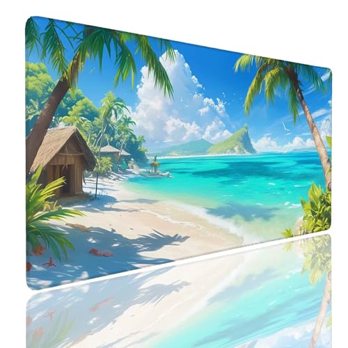 Tapis souris gamer large étanche à bords cousus et base antidérapante