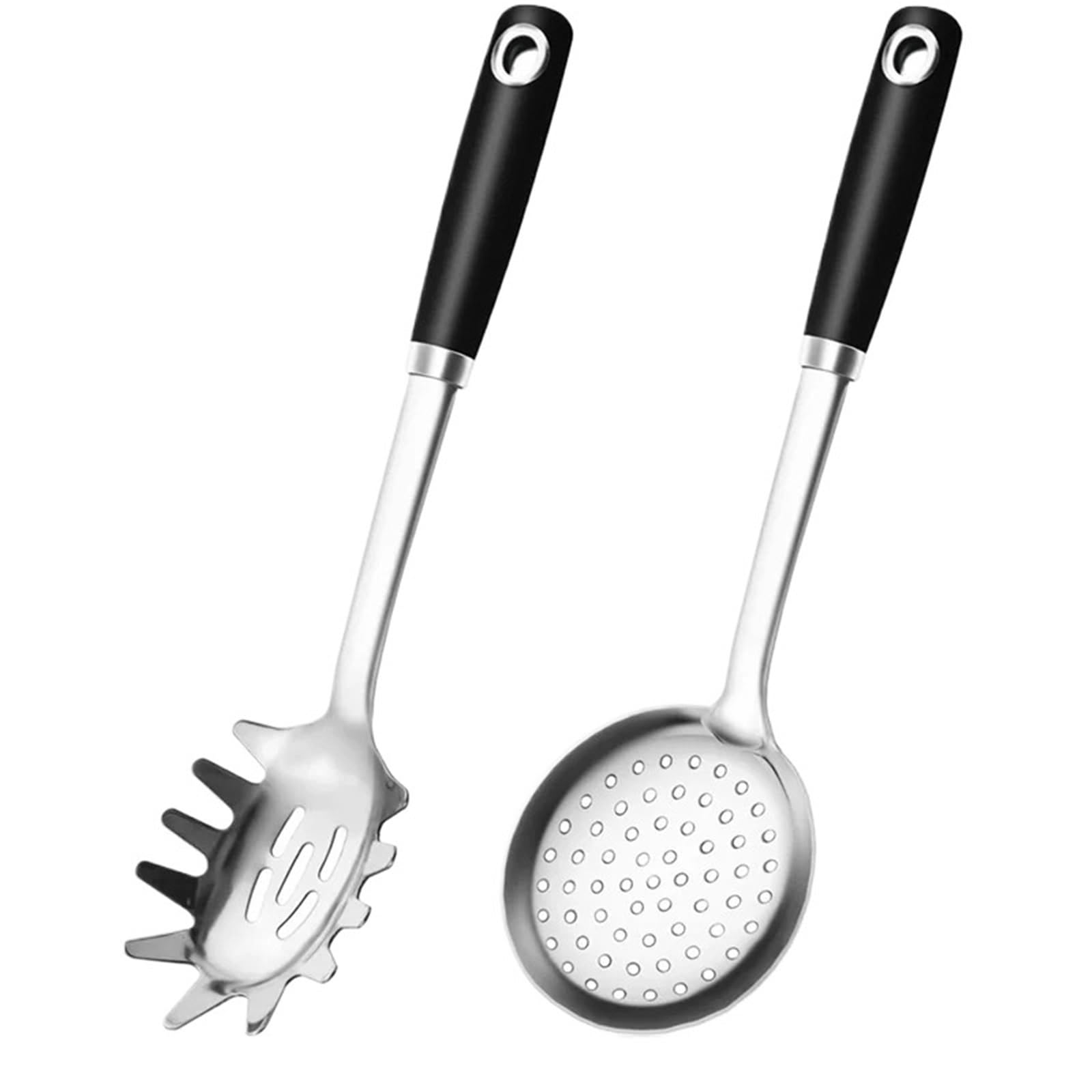 Nudelsieb, Spaghettilöffel, Schlitz-Set aus Edelstahl, robustes Bratwerkzeug for Kochen, Schaumlöffel für Pasta