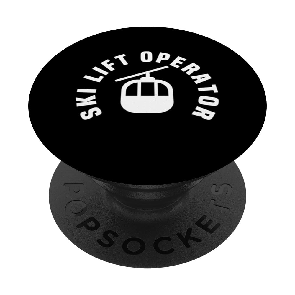 Ski Lift Operator Pocket Design Chairlift Mountain Resort PopSockets Swappable PopGrip, Black