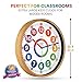 Oyster&Pop Extra Large Learning Clock for Kids - 14 Inch Silent Analog Classroom Clock - Kids Room Decor - Makes Teaching Time Easy