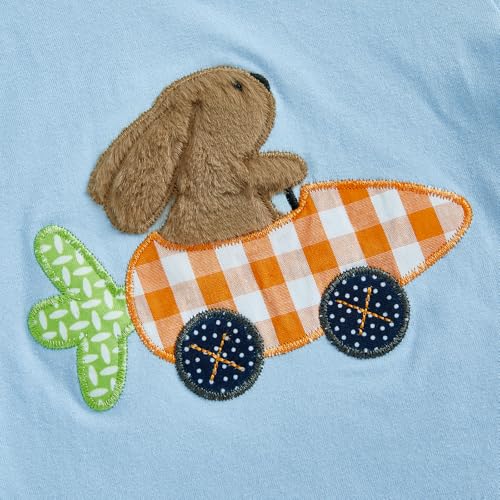 Image of Toddler Baby Boy Easter Rabbit Outfit Short Sleeve Bunny Carrot Smocked T-shirt Elastic Waist Shorts Summer Clothes