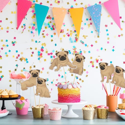 Image of Dog Centerpiece Sticks,Puppy Table Toppers,Puppy Pet Theme Baby Shower Birthday Party Decorations,Pug Adoption Pet Birthday Party Decoration Supplies. Set of 15