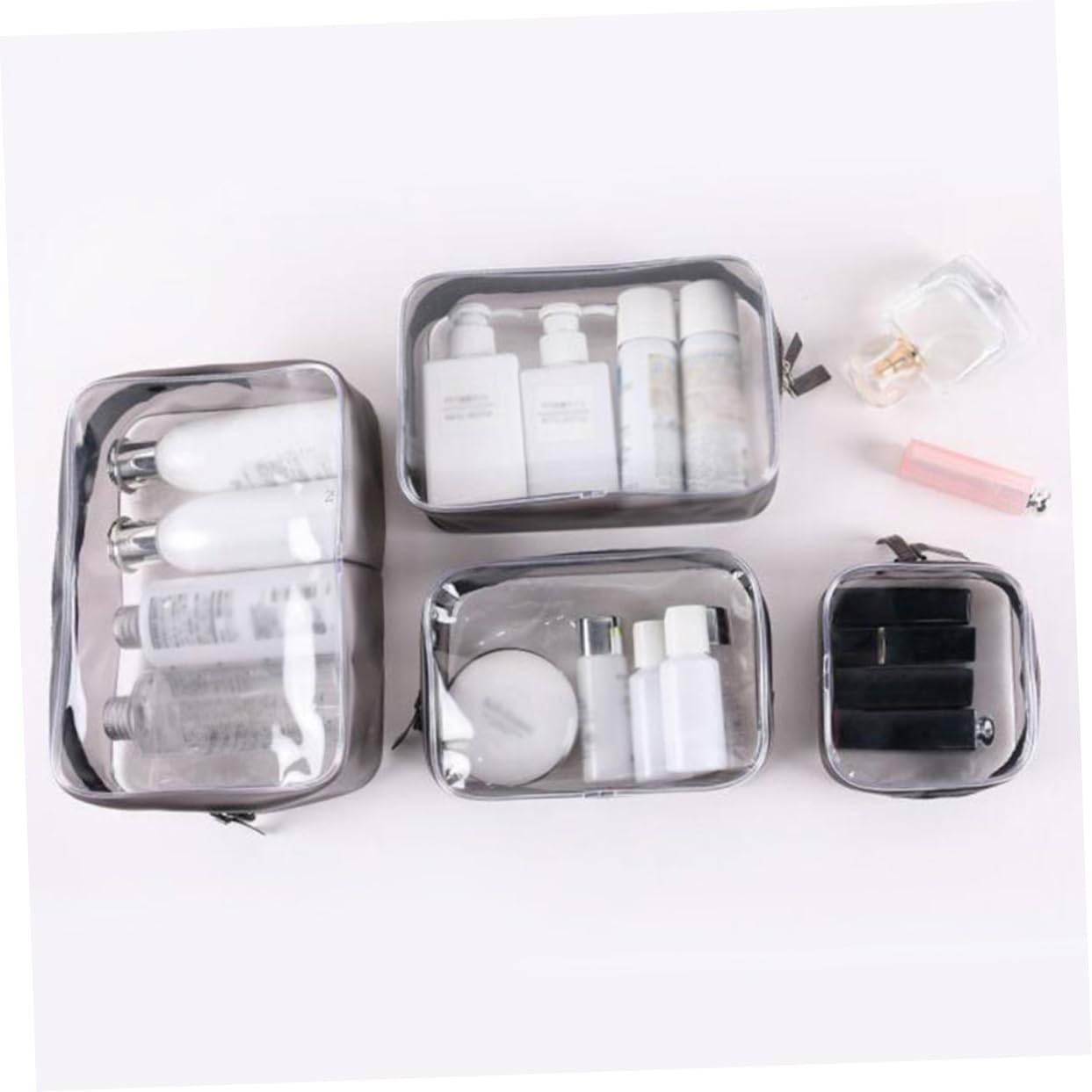 Mipcase 8pezzi Borse Da Viaggio Impermeabili Trasparenti Per Cosmetici e Toiletries Multiuso Per Organizzazione e Conservazione Durante Viaggi
