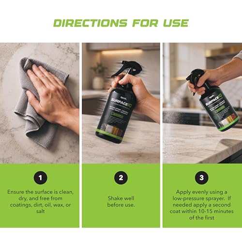 Image of SPOT Surface IQ - Water-Based Penetrating Sealer Spray | [Grout, Concrete, Brick, Tile & Wood] Stain Protection | [for Unsealed Natural Stone] | Zero VOC, Oil & Water Repellent | 16 fl oz