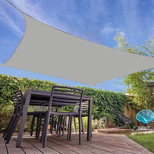 SHANNA Garden Sail Canopy,Sun Sail Shade with Fixing Kit,Water Resistant Outdoor Shade Sails Sunshade Awnings with Rope Fixing Kits for Patio Garden Yard (Gray,13.1'x13.1')