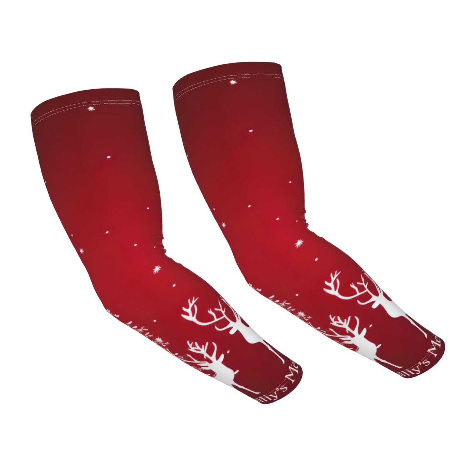Gaxfjru Men's Black Christmas Winter Landscape Deer Cooling Arm Sleeves For & Wo Â€“ Breathable, Uv Sun Protection, Sports Arm Sleeves For Wo