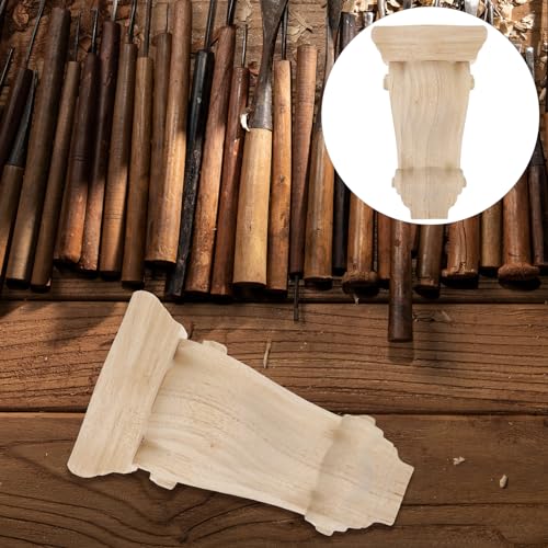 Uonlytech Tischleuchte aus Holz, Vintage-Dekoration, europäischer Stil, Hornoflor, Wandapplikationen zum Verzieren von Holzschnitzerei, dekorativer Korpus aus Holz