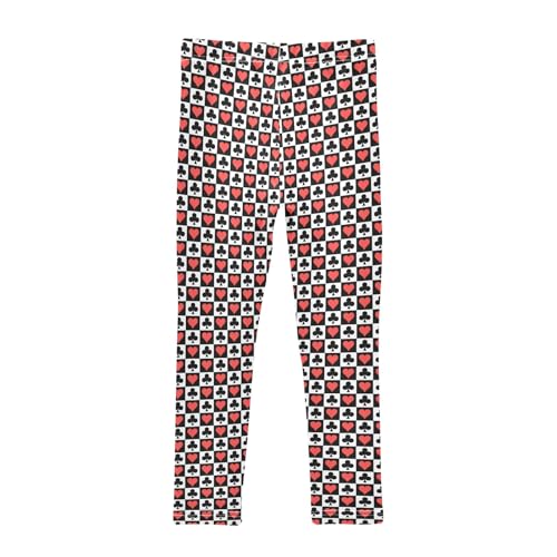 senya Girls Printed Leggings Yoga Pants Love Plum Blossom Checked Pattern for Kids in 4t to 10 Years, 4T2