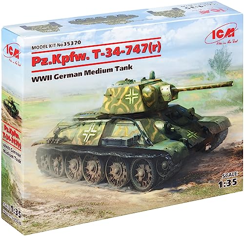 ICM 1/35 第二次世界大戦 ドイツ陸軍 鹵獲仕様 Pz.KpfW.747 T-34 (r) 中戦車 プラモデル 35370