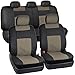 BDK Black & Taupe BeigeSynthetic Leather Seat Covers