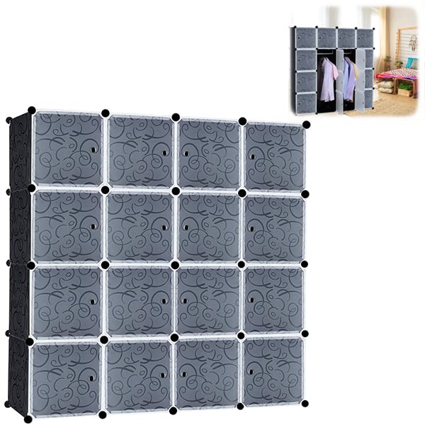 Produktbild von Supfine Erweiterbares Kinderregal Kinder Kleiderschrank, 12 Würfel