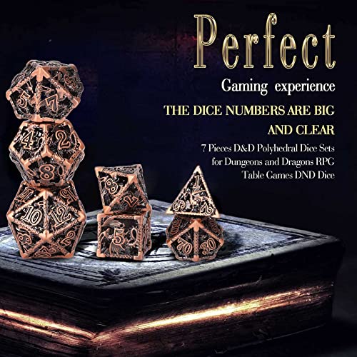 MRWiZMS Set Dadi D&D, Dadi Poliedrici Metallo