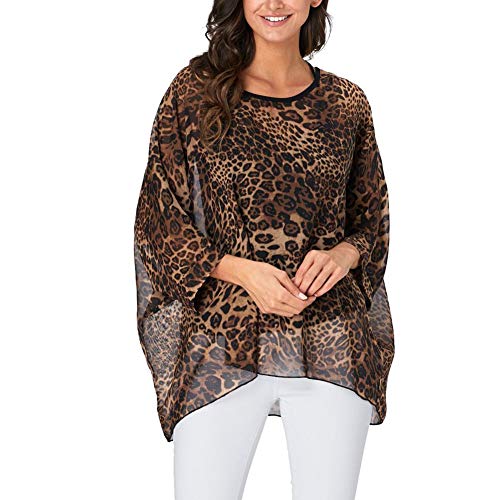 Image of Ckikiou Plus Size Batwing Flowy Semi Sheer Chiffon Blouse Tunic for Women Summer Floral Print Boho Beach Cover ups