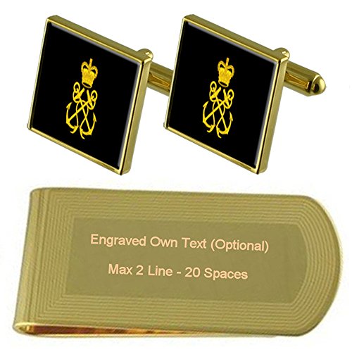 Insigne de la Marine royale boutons de manchette dorés élégants