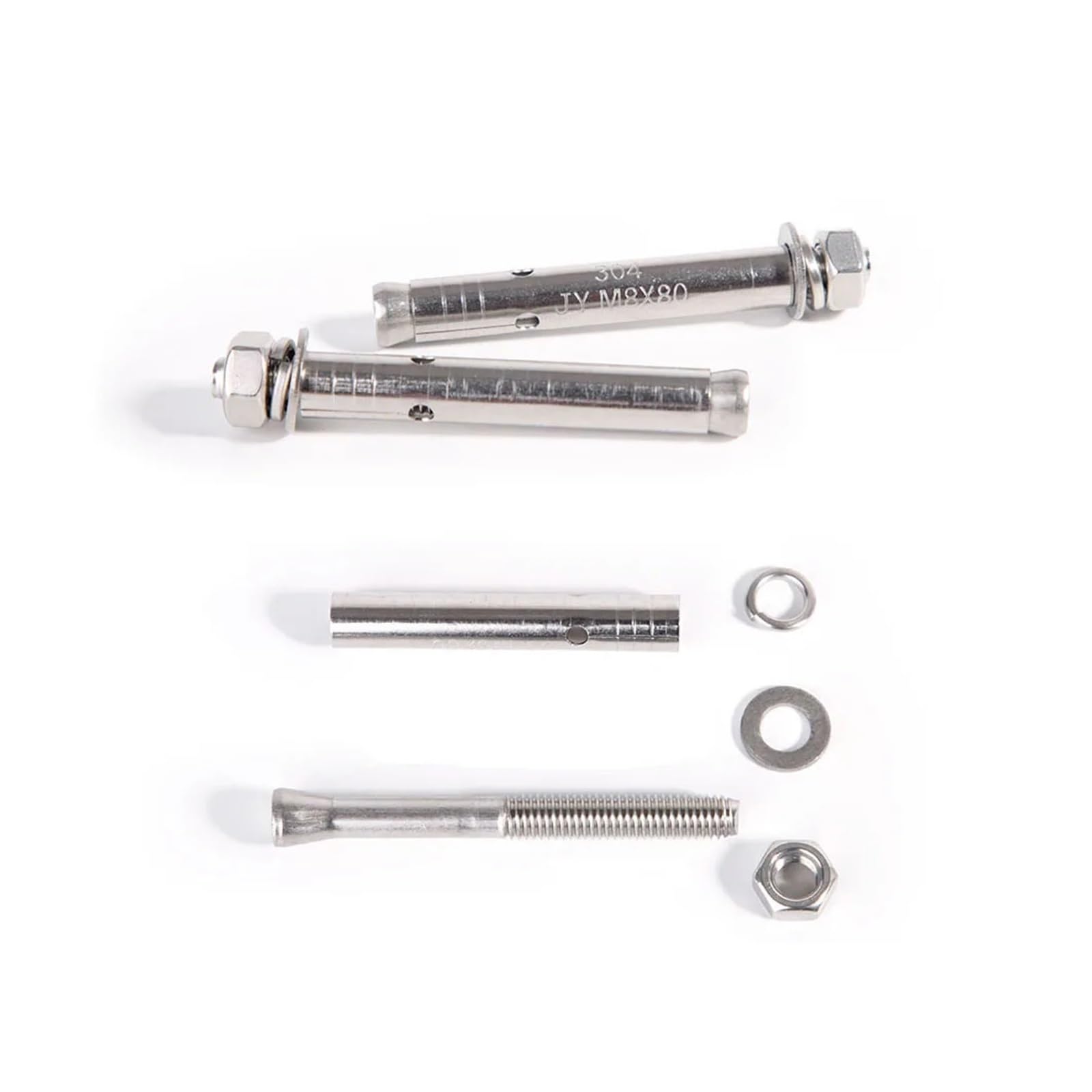 tornillos de anclaje, 5 tornillos de expansión for paneles yeso acero inoxidable M8 304 for tuberías, paredes, hormigón, anclajes y pernos(80mm)