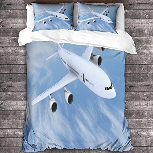 Housse de couette aéronef 3D en microfibre premium de lit double