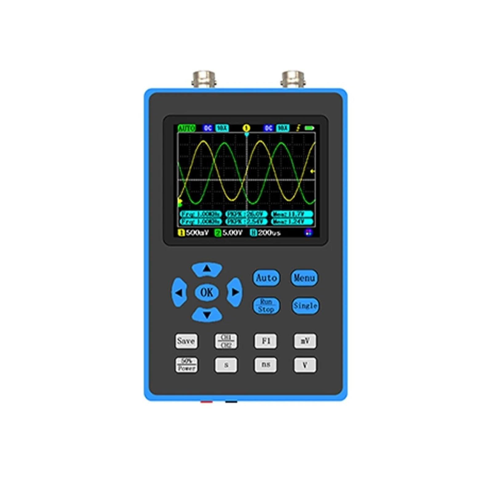 Osciloscopios de laboratorio Osciloscopio Digital de 2,8 pulgadas, ancho de banda de 120M, pantalla de sensibilidad Vertical de canal doble/único, análisis de espectro FFT, Medición precisa