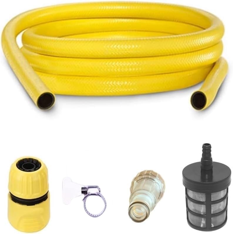YUET Manguera de Succión 5M con Acoplamiento Rápido y Filtro para Lavadora a Presión para Karcher K2 K3 K4 K5 K6 K7 y Bosch AQT Series Lavado de Alta Presión