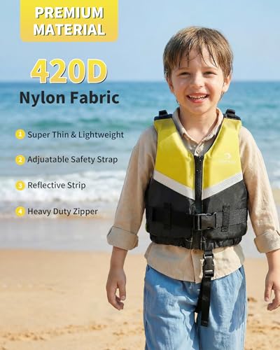 Image of Owntop Swim Jacket Kids Adults | Super-Thin & Lightweight | Comfortable Crotch Strap | Easy-to-spot Colors | Swimming Training, Kayak, Boating