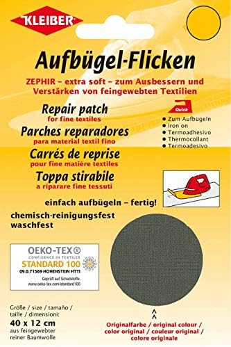 Kleiber Iron On Repair Patch for Fine Knit Textiles-40cm x 12 cm Size-Dark Blue, 40 x 12 cm