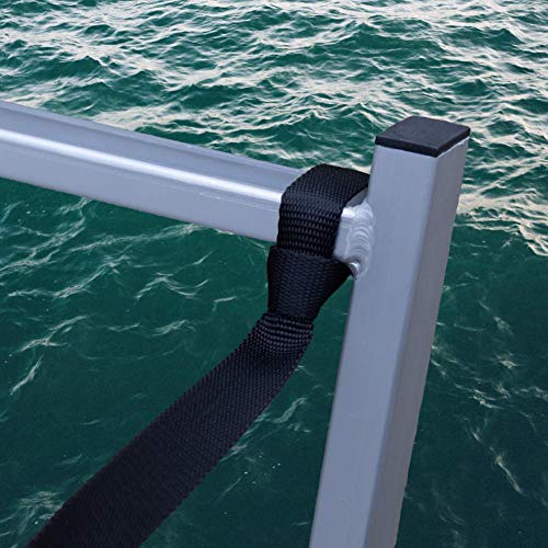 EZ-Xtend Pontoon Ladder Pull Up Strap Using Snap Hook System - Made with Heavy Duty 4500 LB Breaking Strength 1