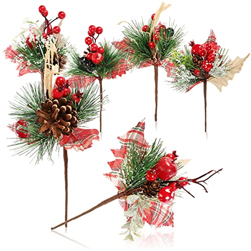 com-four® 6X Deko-Zweig, dekorative Blumenzweige zum Aufhängen,...