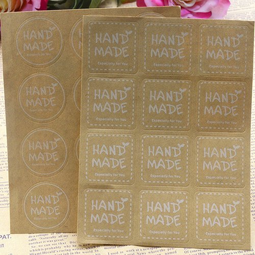 10 Bögen DIY Aufkleber „Hand Made“ – Selbstklebend, Für Geschenke, Kuchen, Party