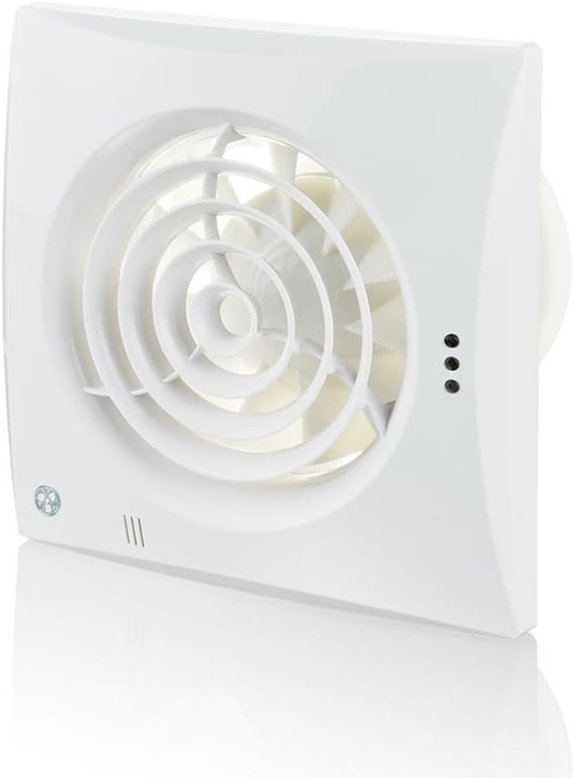 CALM 100 H 100 mm Kitchen or Bathroom Extractor Fan - Brilliant White with Timer & Humidity Sensor