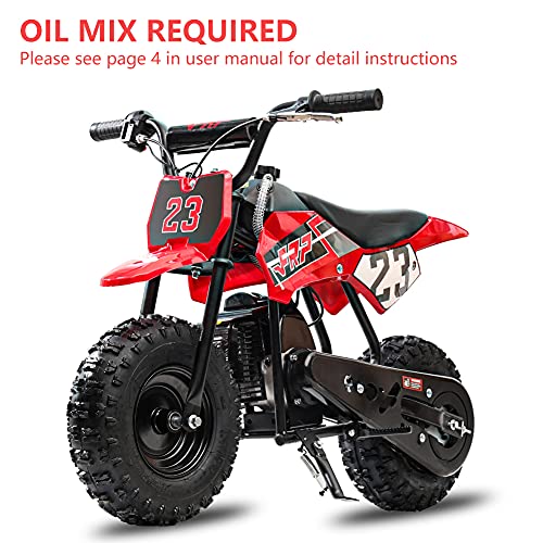 FRP DB002 50CC 2-Stroke Mini Kid Dirt Bikes, W/EPA Approved Gas Powered Engine, Upgrade Tires, Speed Up 20 Mph Weight Support 165 LB, for Kids