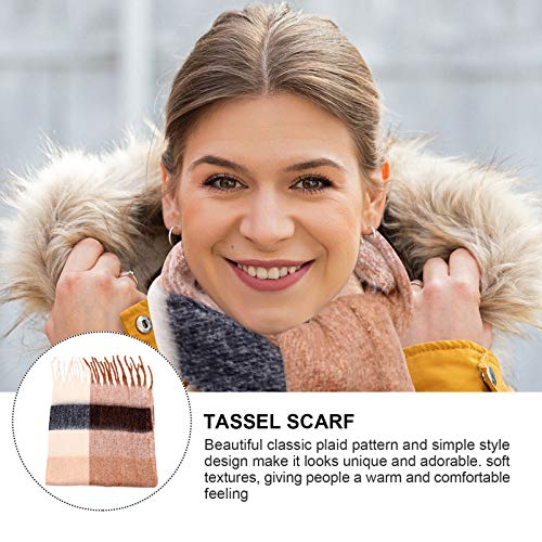 KESYOO Longa Borla Cachecol Imitação de Cashmere Outono Inverno Lenço à Prova de Vento Pescoço Grade