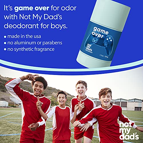 Not My Dad's Aluminum Free Deodorant for Boys (Game Over: Clean Spice) Kids Deodorant with Natural Odor Fighting Power Not My Dad's Aluminum Free Deodorant for Boys (Game Over: Clean Spice) Kids Deodorant with Natural Odor Fighting Power