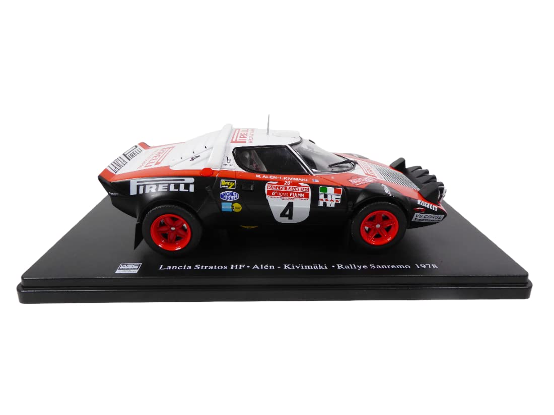 OPO 10 Voiture Miniature reproduite à l'échelle 1/24 Compatible pour Lancia Stratos HF Rallye Sanremo 1978 - RVQ26