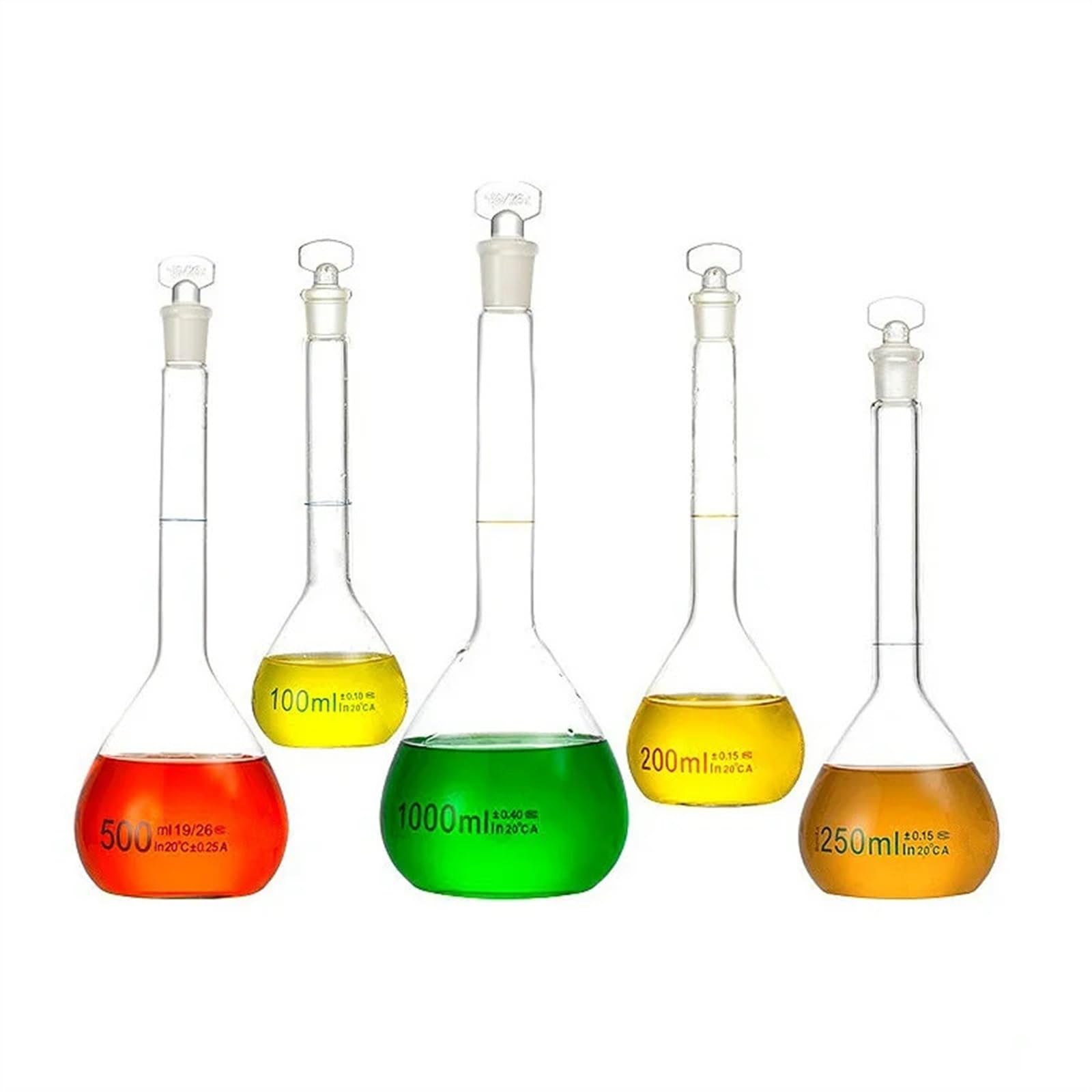 Matraz de vidrio para laboratorio, Matraz aforado de vidrio de laboratorio, varios tamaños transparentes(1000ml)