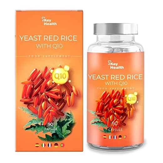 Key Health | Levadura de Arroz Rojo con Coenzima Q10 | Para 3 Meses | Con Alcachofa y Vegetales Añadidos Ayuda a Reducir el Colesterol | 90 cápsulas de 550 mg