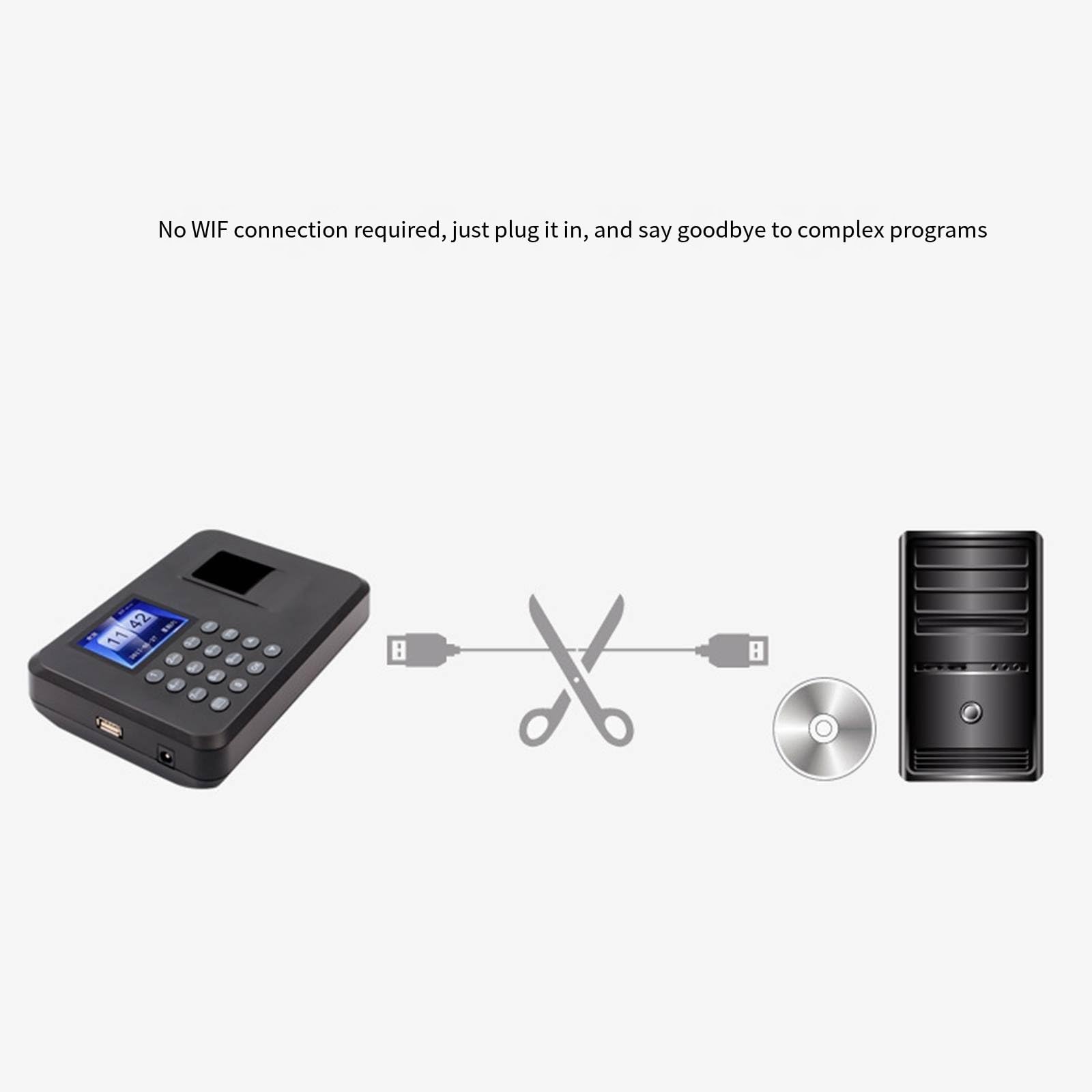 Download del disco U della macchina per la rilevazione delle presenze delle impronte digitali, istruzioni vocali, installazione semplice, dispositivo con scheda perforata per il pendolarismo