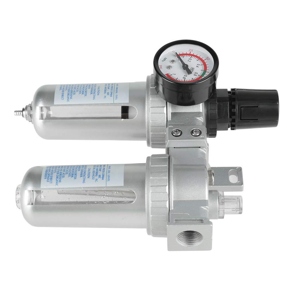 Filtro combinato compressore aria con manometro, separatore acqua olio compressore aria 1/2 ", kit combinato regolatore filtro aria compressa mini per protezione compressore aria