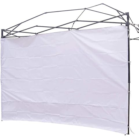 Canopy Sunwall Sunshade Privacy Panel for 2.5M Gazebos Tent Waterproof Sun Wall for Straight Leg Gazebos 1 Pack Sidewall Only (Canopy Frame Not Included) White Panel Wall Cover
