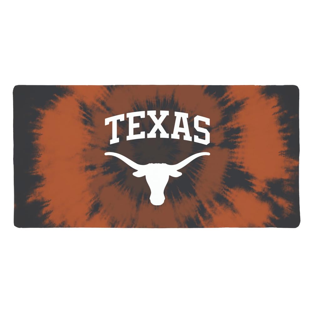 University of Texas Radial Tie Dye Large Gaming Mouse Pad Desk Mat with Stitched Edges, Non-Slip Base for Gamer, Home and Office, 31.5 x 15.7