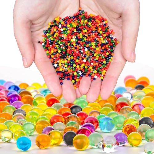 cuhostki Lot de 10 000 perles d'eau pour vases multicolores - Perles d'eau décoratives pour plantes, boules décoratives en gel pour remplissage de vase (multicolore)
