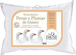 Travesseiro 80% Pena de Ganso e 20% Pluma de Ganso Natural - 50 cm X 70 cm Conforto