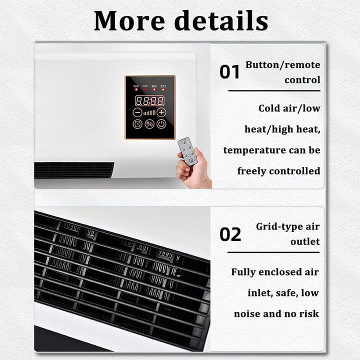 Mini climatiseur Mural Portable avec Refroidissement et Chauffage Rapides et Silencieux, Aucune Installation requise